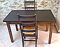 old french bistro table and 2 chairs